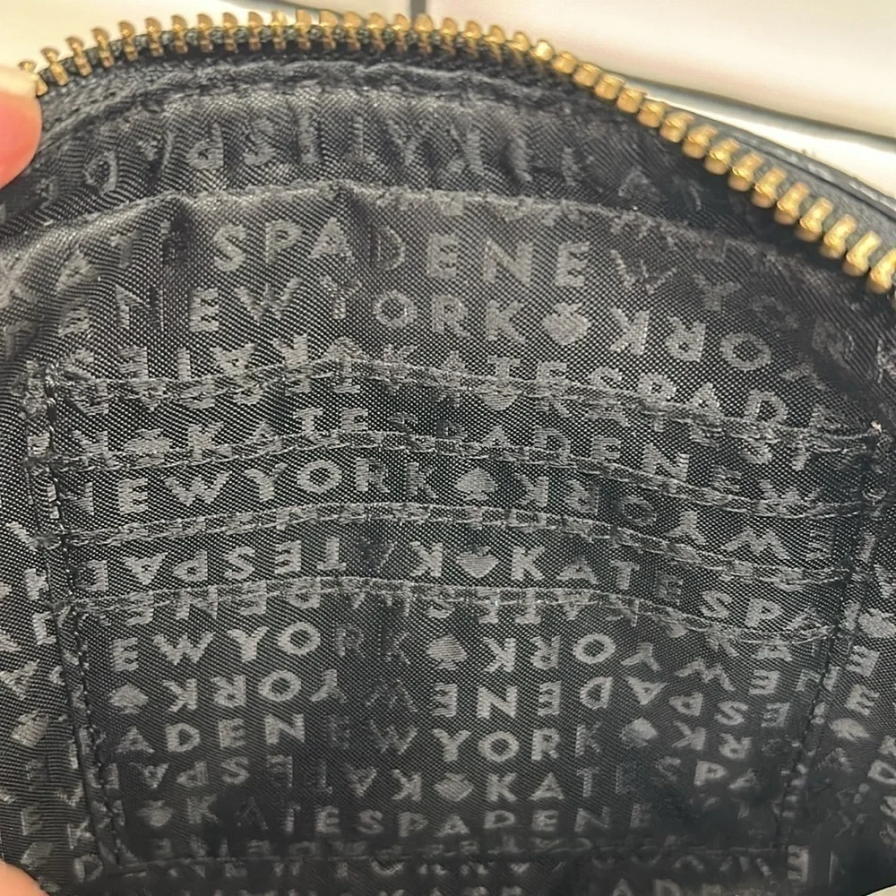 Kate Spade $178 Ivy Street Clover Crossbody Genuine Cowhide Leather Black‎ Gold